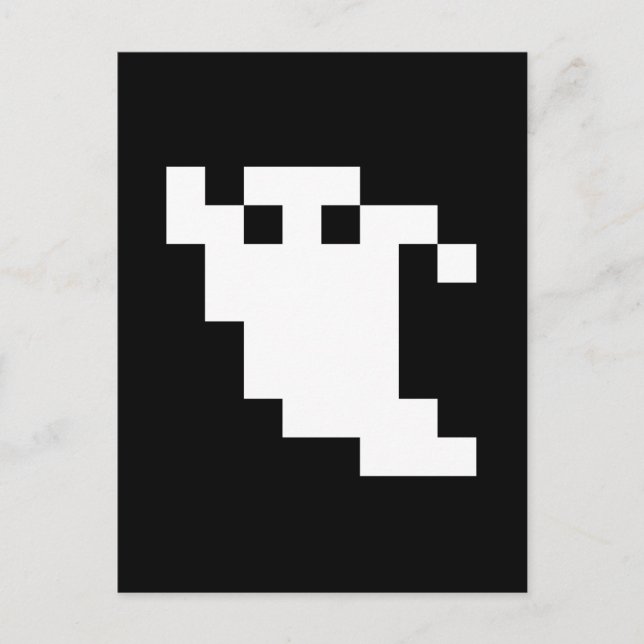 Cartão Postal Fantasma de pixel de 8 bits (Frente)