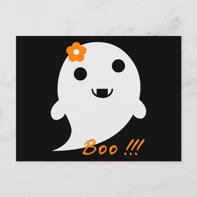 Cartão Postal Fantasma do Bom Halloween (Frente)