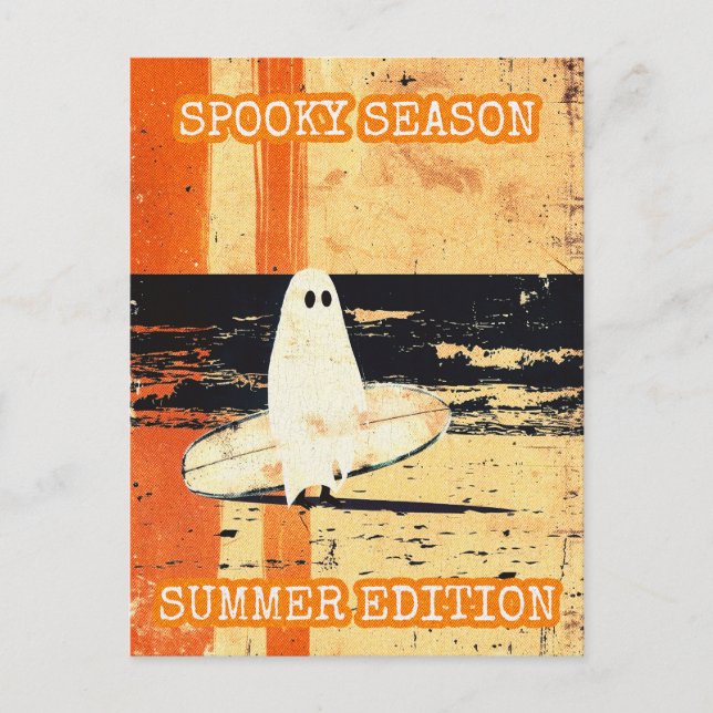 Cartão Postal Fantasma do Gótico de Verão com Surfboard (Frente)