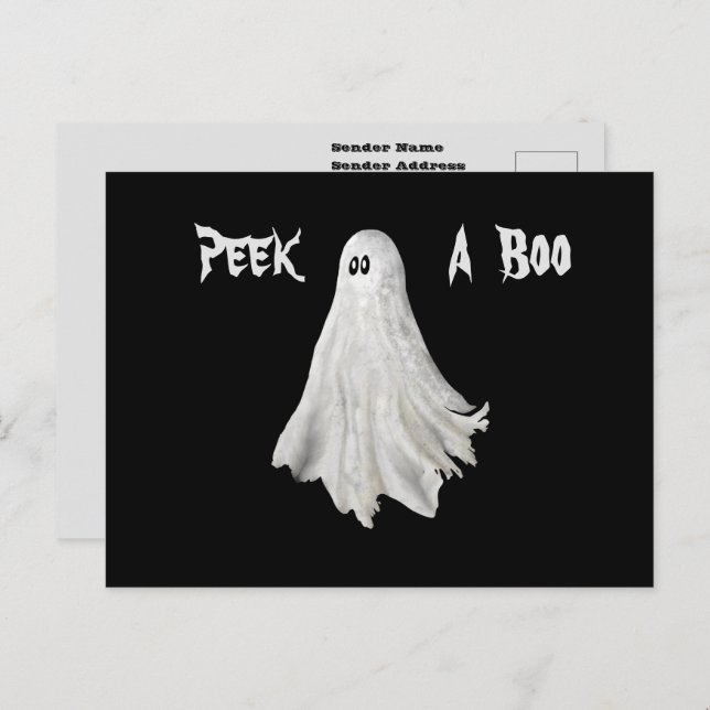 Cartão Postal Fantasma Engraçado Do Passado De Halloween (Frente/Verso)
