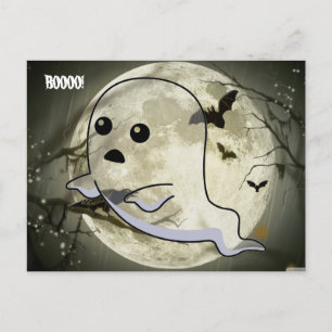 Cartão Postal Fantasma Flutuante de Bebê, Cercado por Morcegos