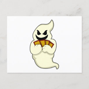 Cartão Postal Fantasma no pôquer com cartas de pôquer