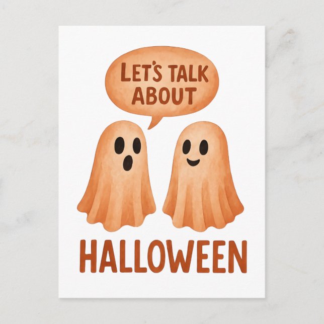 Cartão Postal Fantasmas Discutindo Halloween (Frente)