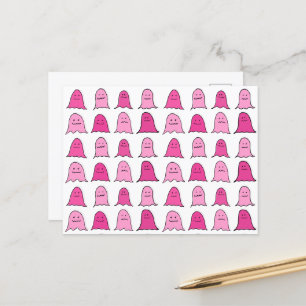 Cartão Postal Fantasmas do Dia das Bruxas Rosa