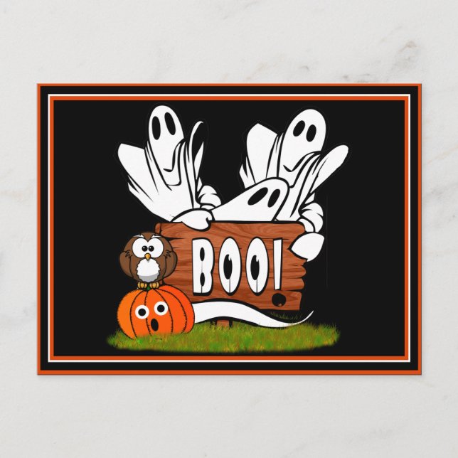 Cartão Postal Fantasmas e amigos amigáveis (Frente)