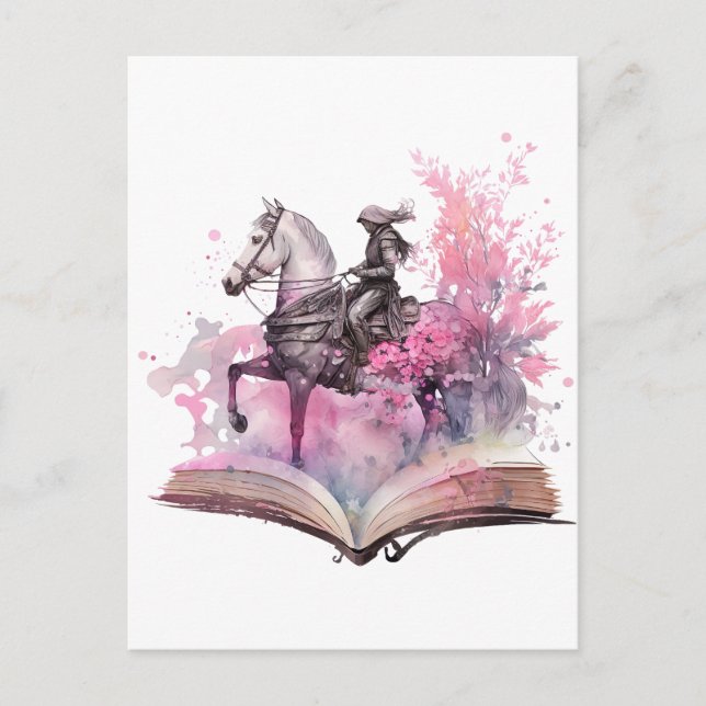 Cartão Postal Fantasy Book Lover Design (Frente)