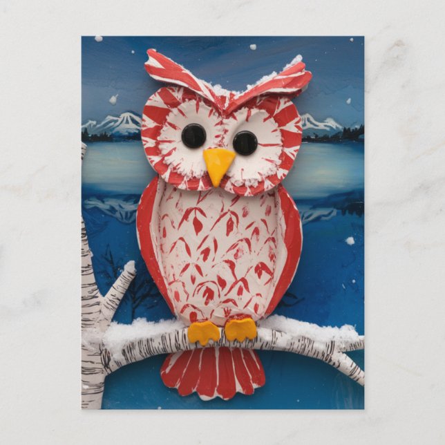 Cartão Postal Fantasy Candy Candy Candy Owl Enaustic Birtree (Frente)