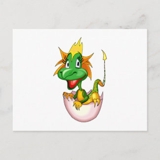 Cartão Postal Fantasy Cute Baby Dragon