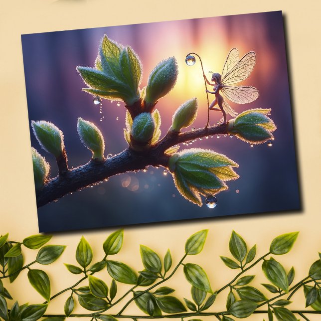 Cartão Postal Fantasy fada orelha bonitinha encantada arte bonit (Criador carregado)