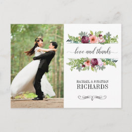 Cartão Postal Fantasy Floral Wedding Foto Muito Obrigado