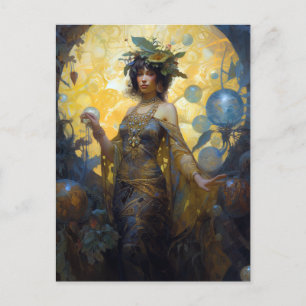 Cartão Postal Fantasy Sorceress Magic Fantasy