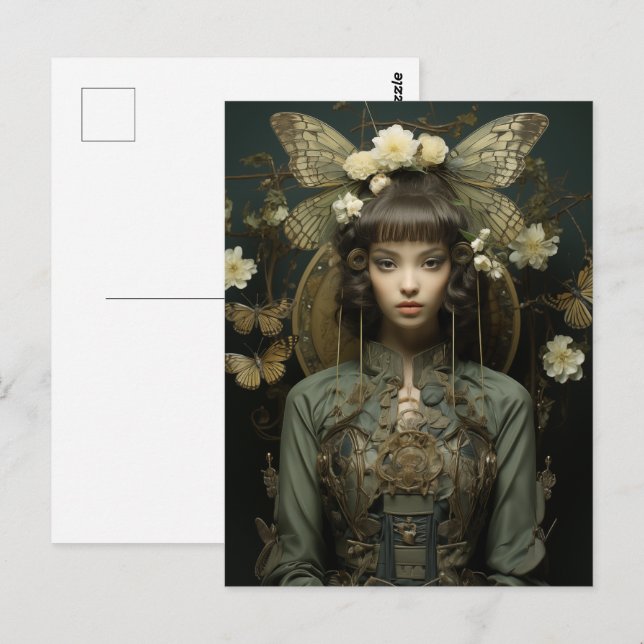 Cartão Postal Fantasy Wings Scifi Arte AI (Frente/Verso)
