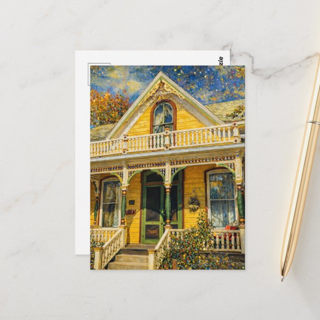 Cartão Postal Fantasy Yellow Victorian  (Frente/Verso In Situ)