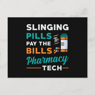 Cartão Postal Faracy Technician Slinging Pills Farmacêutica Gif