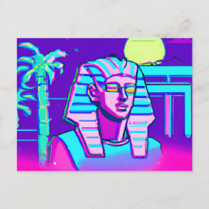 Cartão Postal Faraó Synthwave