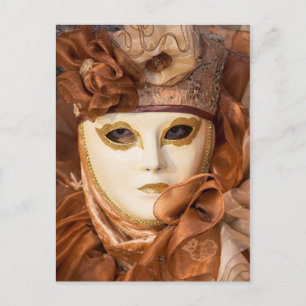Cartão Postal Fardo de Carnaval laranja, Veneza