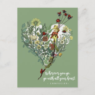 Cartão Postal Farewell - Garota Bonita Inspiradora Cotação de Av