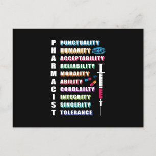 Cartão Postal Farmacêutico Citando Farmacêuticos Técnicos de Far