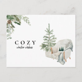 Cartão Postal Farmhouse Russe Cozy Winter Deseja o Natal