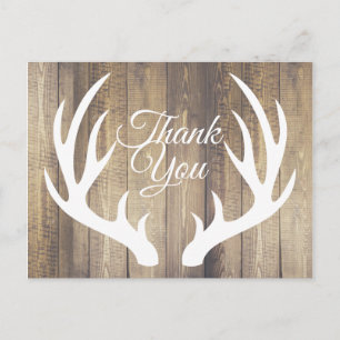 Cartão Postal Farmhouse Russo Deer Antlers Obrigado