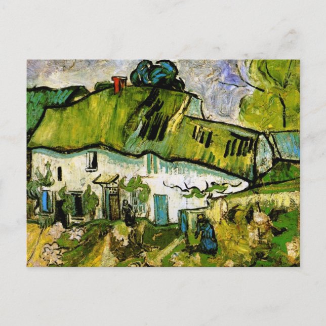 Cartão Postal Farmhouse with Two Figures, Vincent van Gogh (Frente)