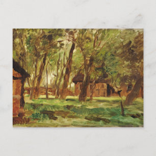 Cartão Postal Farmstead sob árvores