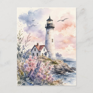 Cartão Postal Faro Pintado a Aquarela