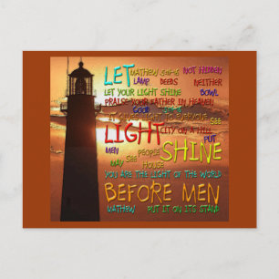 Cartão Postal Farol 5:14-16 2