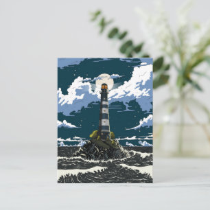Cartão Postal Farol à Noite