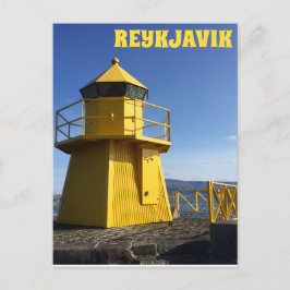 Cartão Postal Farol Amarelo Reykjavik Islândia Viagem