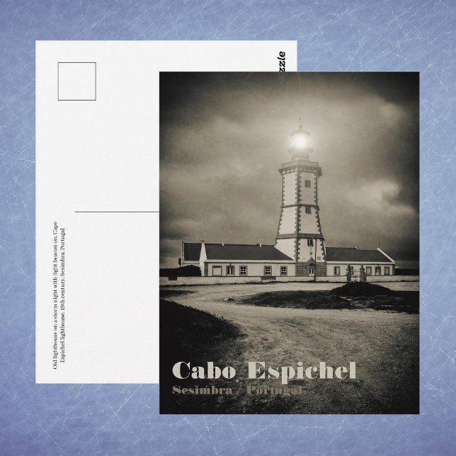 Cartão Postal Farol antigo numa noite de tempestade (Old lighthouse on a storm night. postcard)
