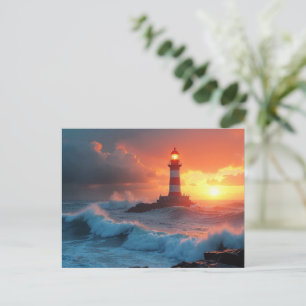 Cartão Postal Farol ao Pôr do Sol