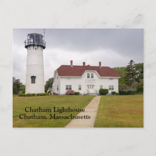 Cartão Postal Farol Chatham em Chatham Massachusetts