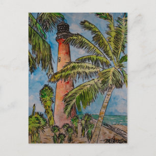 Cartão Postal farol-chave biscayne cabo flórida