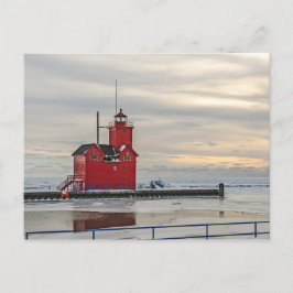Cartão Postal Farol conhecido como Grande Vermelho na Holanda, M