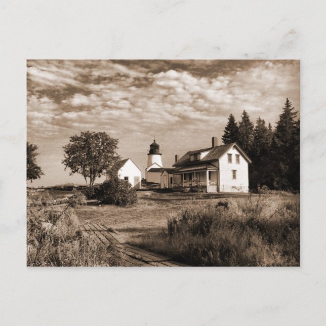 Cartão Postal Farol da Burnt Island Maine-Cartão-postal (Frente)