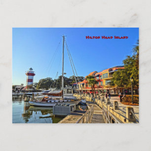 Cartão Postal Farol da cidade de Harbour - Ilha de Hilton Head S