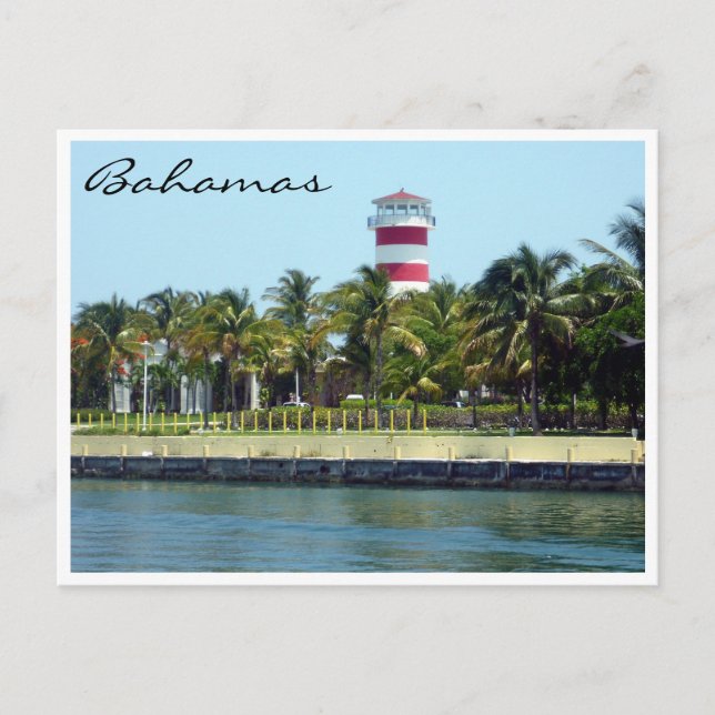Cartão Postal farol da fronteira das bahamas (Frente)