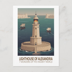 Cartão Postal Farol de Alexandria 7 Maravilhas do Mundo