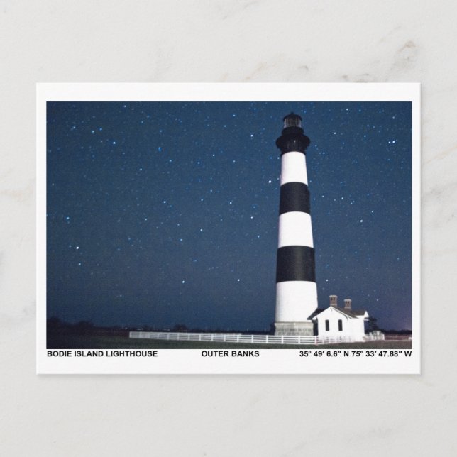 Cartão Postal Farol de Bodie Island. (Frente)
