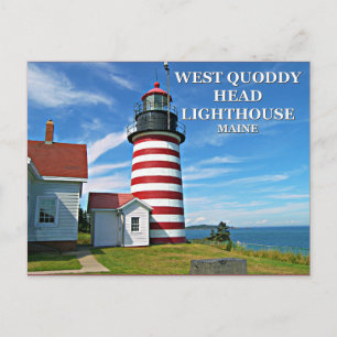 Cartão Postal Farol de Cabeça Oeste Quoddy, Cartão-postal Maine