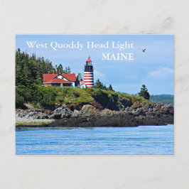 Cartão Postal Farol de Cabeça Oeste Quoddy, Cartão-postal Maine