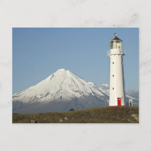 Cartão Postal Farol de Cape Egmont e Mt Taranaki / Mt