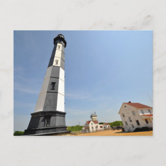 Cartão Postal Farol de Cape Henry com cerca branca Va. Beach