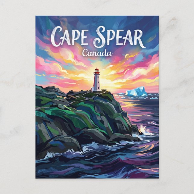 Cartão Postal Farol de Cape Spear Canadá (Frente)
