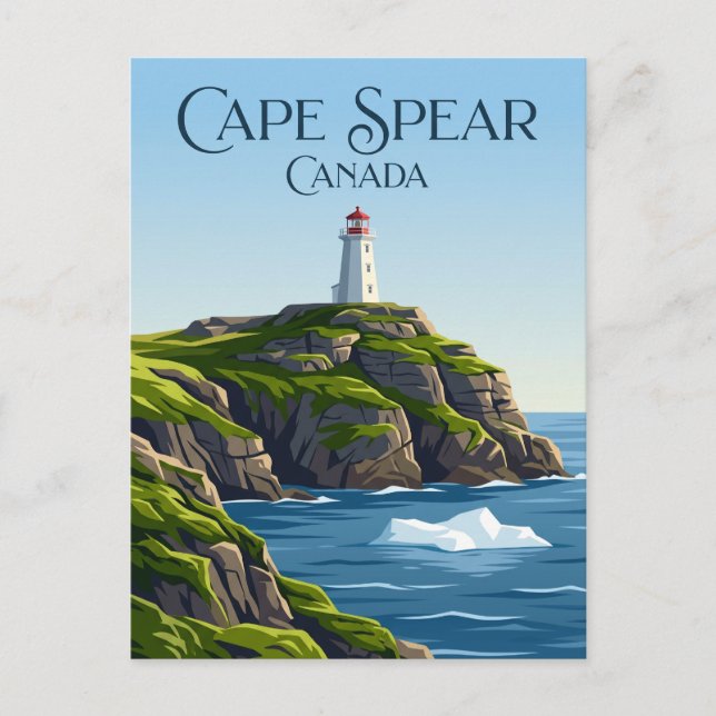 Cartão Postal Farol de Cape Spear Canadá (Frente)
