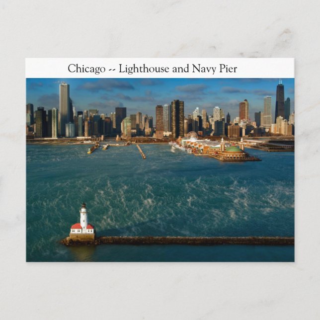 Cartão Postal Farol de Chicago (Frente)