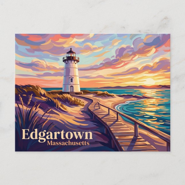Cartão Postal Farol de Edgartown EUA (Frente)