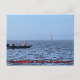 Cartão Postal FAROL DE MANISTIQUE EM UM DIA NEBULOSO Cartão-post