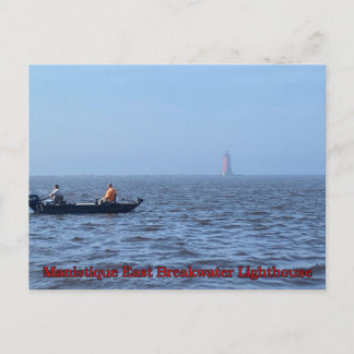 Cartão Postal FAROL DE MANISTIQUE EM UM DIA NEBULOSO Cartão-post